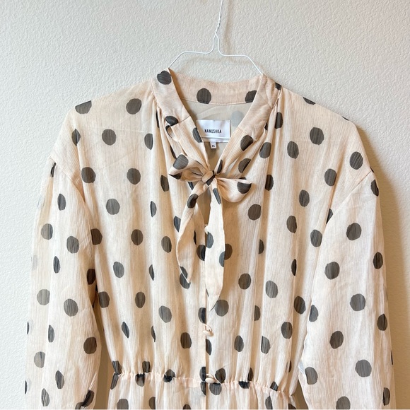NANUSHKA Zahara Polka Dot Cream Dress - Picture 4 of 11